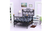 Miniature Dollhouse Bed Wrought Iron Dollhouse Bed Ornate for Room Vignette