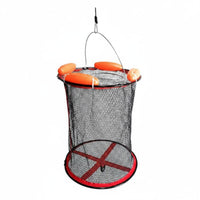 Floatable Floating Catch Basket Foldable Coated Fishing Net Basket Rust Resistant Portable Catch Keep Net Quick Drying for Anglers