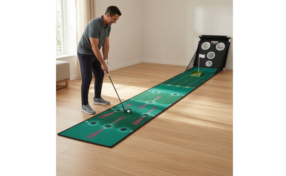 Golf Putting Mat with Target Net Portable Golf Hitting Net with Practice Mat Foldable for Golfers, Beginners, Home, Backyard, Office