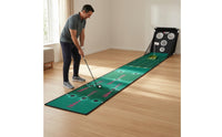 Golf Putting Mat with Target Net Portable Golf Hitting Net with Practice Mat Foldable for Golfers, Beginners, Home, Backyard, Office