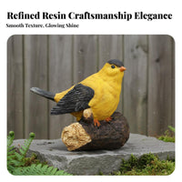 Resin Bird Figurine Lifelike Design Resin Bird on Branch Decor Hand-Painted Hanging Tree Ornament for Gardeners, Garden, Courtyard, Balcony