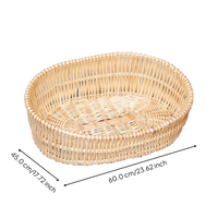 Rattan pet bed with removable, breathable pad