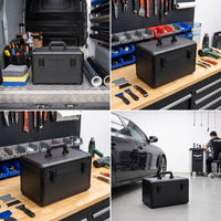Tool Storage Box Portable Tool Box with Tray Divided Removable for Car Detailers, Workshop, Garage