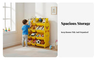 Duck Toy Storage Rack Space-Saving Kids Storage Cabinet with Bins Large Capacity