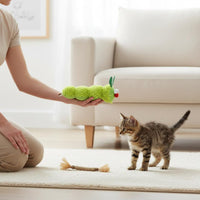 Boredom Eliminator Caterpillar Stuffed Toy With Silvervine Catnip Pillow Toy Interactive Play Chenille Cat Pillow Encourages Natural Instincts for Cats, Kittens