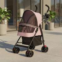 Foldable Pet Stroller Ventilated Lightweight Pet Stroller Cup Holder for Travel