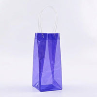 Gift Bag for Alcoholic Beverages with Sturdy Handle, Translucent Colored PVC Material for Party Supplies, Waterproof Drink Carrier