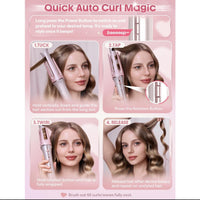 Automatic Curling Iron with Negative Ions, Large Curls, Wet/Dry Use, 15 Heat Settings, EU Plug