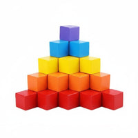 Learn Through Play Wooden Cube Blocks Brain-Stimulating Solid Geometry Blocks Long-Lasting Construction Math Counting Cubes Develops Fine Movement Skills for Children, Preschoolers, Toddlers, School, Classroom, Daycare