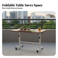 Multifunctional Adjustable Bedside Table Multi-Functional Mobile Laptop Stand Space-Saving for Seniors, Dorm Room, Home Away Ice