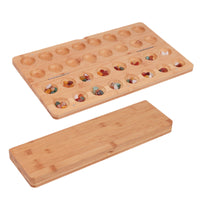 Traditional Wooden Mancala Game Foldable Mancala Board Game Folding Portable for Families, Kids, Classrooms, Travel