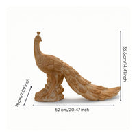 Peacock Figurine Carved Peacock Sculpture Decorative for Sideboard
