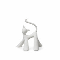 Cat Figurine Flocked Cat Statue Minimalist Tabletop Ornament for Living Room