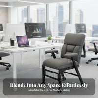 Reclining Desk Chair with Footrest Foldable Design for Dorm Room