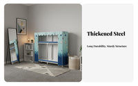 Textile Wardrobe 4-shelf Standing Storage Closet Organizer Sturdy Construction Hard-wearing Cover Easy Assembly Suitable for Adults Bedroom Rental Apartment Home