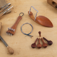 4/4 Violin Jujube Wood Fittings Set with Pegs, Tailpiece, Chin Rest, Fine Tuners, and Strings