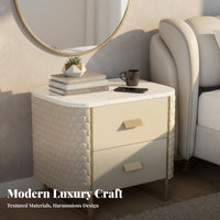 Nightstand with Hidden Compartment 3-Color light-emitting diode Subtle Luxury Bedside Cabinet