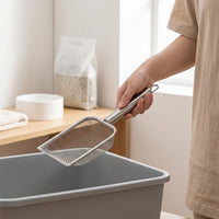 Litter Scooper Cat Sifter with Fine Steel Mesh, Stainless Steel Metal Sifter for Bentonite and Mineral Clumping Litter