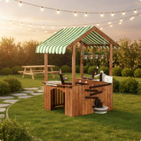 Wooden Outdoor Playhouse Sink Area Play Kitchen Playhouse for Backyard