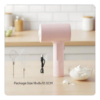 Rechargeable Cordless Electric Whisk 3 Speed Control Handheld Egg Beater 304 Stainless Steel Wireless Batter Mixer Lightweight for Bakers
