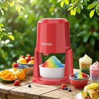 Compact Ice Shaver Machine with Ice Molds Low-Noise Electric Snow Cone Machine Single-Button for Families