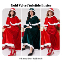Floor-Length Maxi Dress with Hood Flowy Long Dress with Hood Elegant Apparel Flowing for Women, Performers, Christmas Parties, Holiday Events