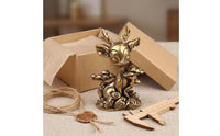 Brass Deer Statue Antique Style Tea Pet Deer Ornament Artisanal Appearance Home Decor for Desktop