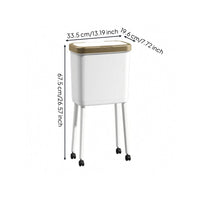 High-Leg Trash Can Smooth Lidded Trash Can Space-Saving