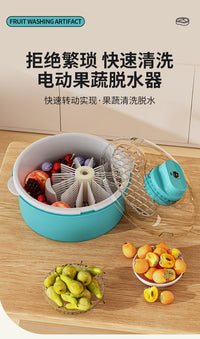 Manual Plastic Fruit and Vegetable Washer and Drainer Basket, 30x30x20cm, Modern Simple Style