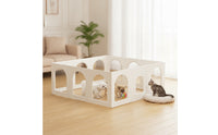 10 Pieces Interlocking Modular Pet Fence Stable Dog Playpen with Door Secure Pet Playpen with Door Portable for Small Dogs, Young Dogs, Rabbits, Living Room, Apartments