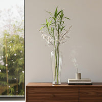 Clear Glass Vase Japanese Aesthetic House Decoration Zen Inspired for Bookshelf