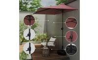 Half Umbrella with Base areaSaving Half Umbrella with Crank Adjustable Height for Balcony, Patio, Terrace