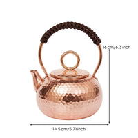 Tea Kettle with Wrapped Handle Polished Teapot Handmade for Collectors