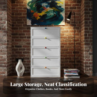 5-Drawer Narrow Chest Floor-Standing Narrow 5-Drawer Chest of Drawers Space-Saving Sturdy Frame for Students, Homeowners