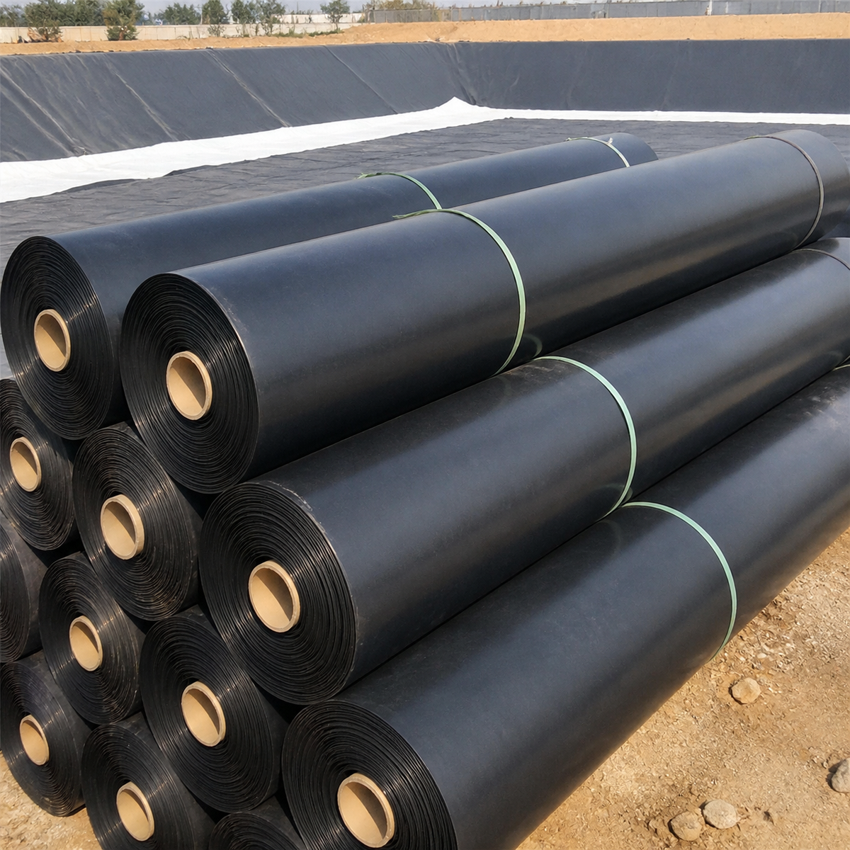 HDPE Geomembrane Pond Liner 6m x 50m, Flexible Waterproof Liner for Water Garden & Aquatic Ponds, Puncture Resistant Containment
