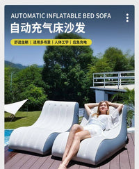 户外折叠野营自动充气床办公室睡觉美式耐高温植绒成人充气座椅床
