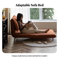 Foldable Design transformable Armchair Bed Space-Saving Single Folding Lounger Bed twoUse Sleeper Chair Adjustable Backrest for Apartment Dwellers, Students, Office Workers, Balcony, Living Room, Bedroom
