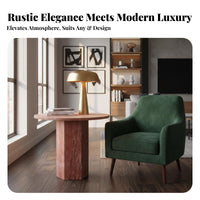 Round Side Table Rustic Minimalism Design Round Pedestal Stand Light Luxury Aesthetic Home Furniture for Homeowners, Adults, Living Room, Small Areas