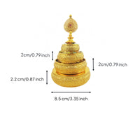 Gilded Tiered Mandala Plate Copper-Alloy Mandala Offering Plate Multi-Tier Ritual Object Ornate for Buddhist Practitioners, Display