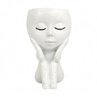 Seated Girl Vase Modern Resin Girl Vase Decorative Home Decor