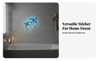 Dolphin Bubble Wall Sticker Self Luminous Dolphin Sticker Removable Luminous Sea Animal Decal for Kids, Washroom, Toilet, Bedroom