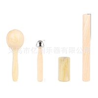 奥尔夫木质六件套幼儿木质玩具教学套装听力锻炼沙锤敲棒响筒批发