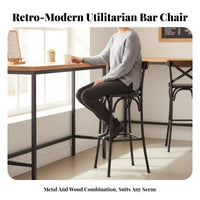 X-Shaped Spinerest Counter Stool with Spinerest High Chair Integrated Footrest Utilitarian and Aesthetic for Kitchen Island