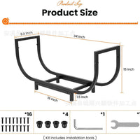 Metal Firewood Rack for Outdoor Camping Wood Storage Organizer