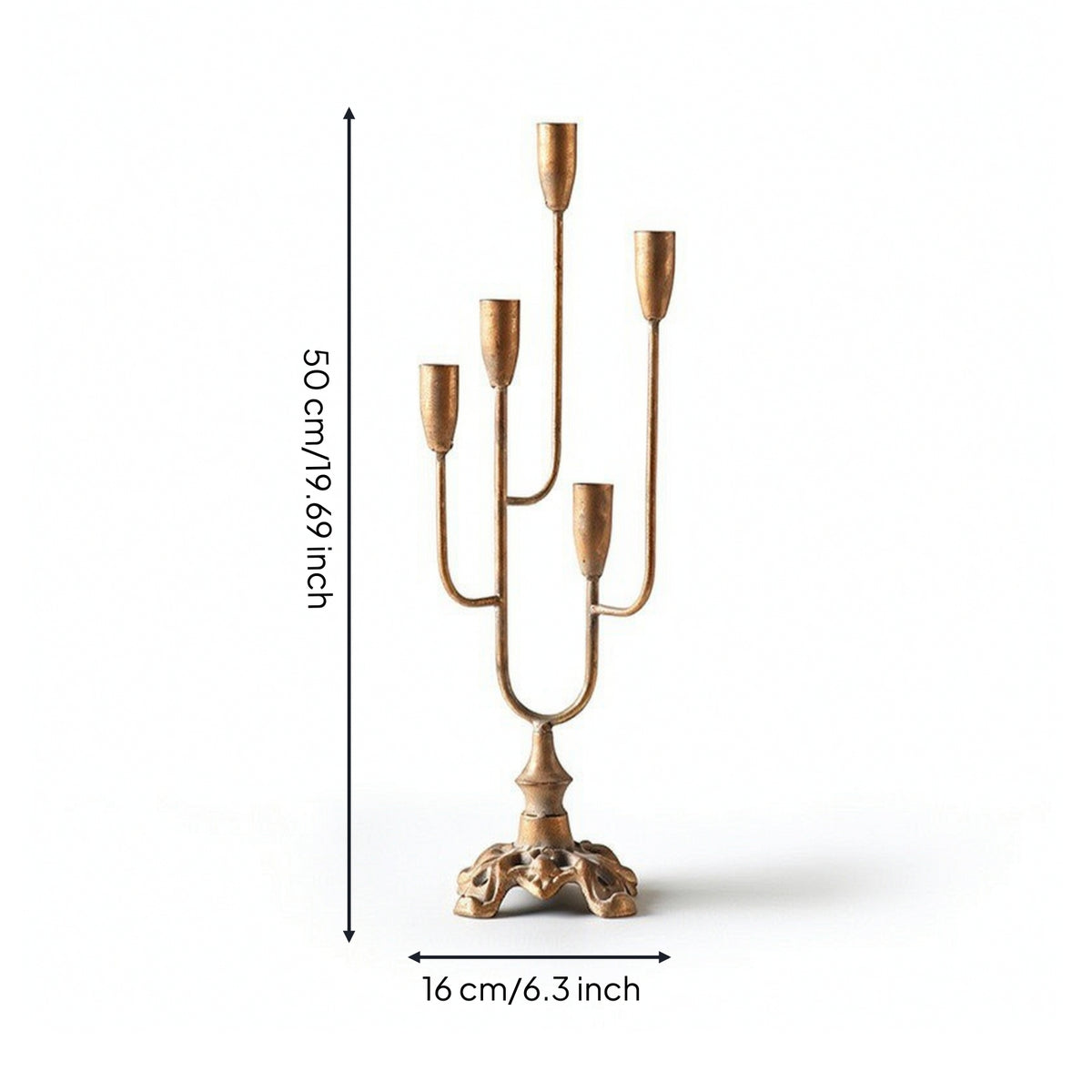 Five-Arm Candelabra Branched Candlestick Holder with Five Arms Portavelas Alto Decorativo Candelabro De Cinco Brazos Elegante