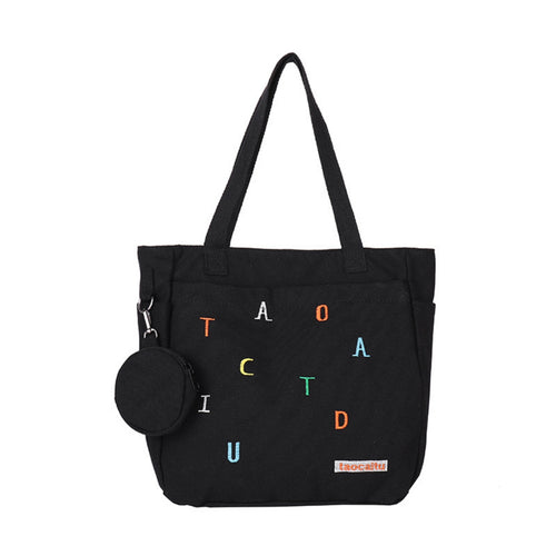 Tote Bag with Pouch Casual Canvas Tote Bag Multifunctional for Commuting