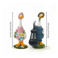 Duck Statue with Lantern Decorative Outdoor Decor Charming for Patio, Gardeners