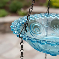 Solar Powered Bird Bath Fountain Cascading Water Solar Hanging Bird Bath