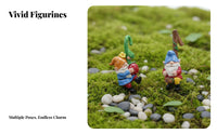 3 Pieces Whimsical Design Swinging Dwarf Statues Hand-Painted Details Hanging Gnome Figurine Set Vibrant Colors for Gardeners, Indoor Plants