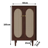 Wooden Footwear Organizer Solid Wood Frame Standing Storage Cabinet Retro Design Standing Shoe Rack for Homeowners, Families, Hallway, Living Room